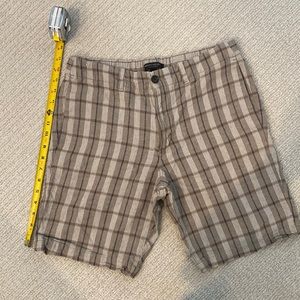 Mens banana republic tan plaid shorts